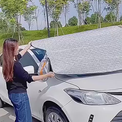 Magnetická ochrana čelního skla proti sněhu